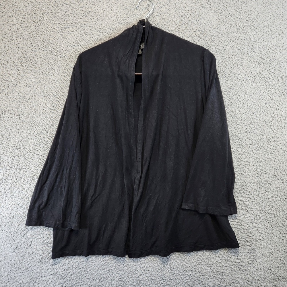 Karen Kane Black Open Front Cardigan Womens Size Large Casual‎ Made in USA